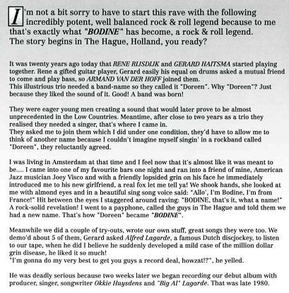 1996 Bodine CD inlay by Jay van Feggelen